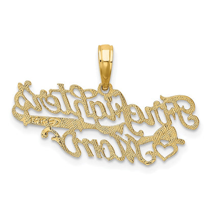 14K Yellow Gold Firefighter'S Mom Charm