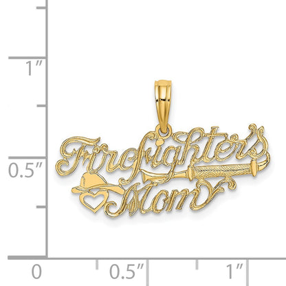 14K Yellow Gold Firefighter'S Mom Charm