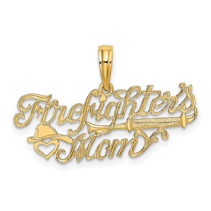 14K Yellow Gold Firefighter'S Mom Charm
