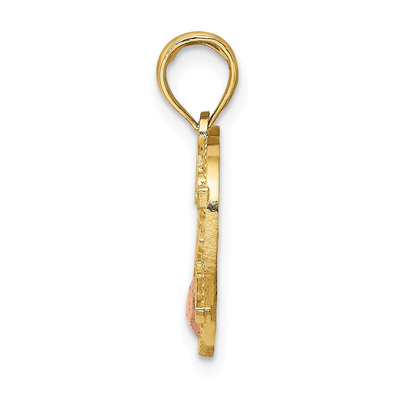 14K Two-Tone Heart W/ #1 Mother Charm