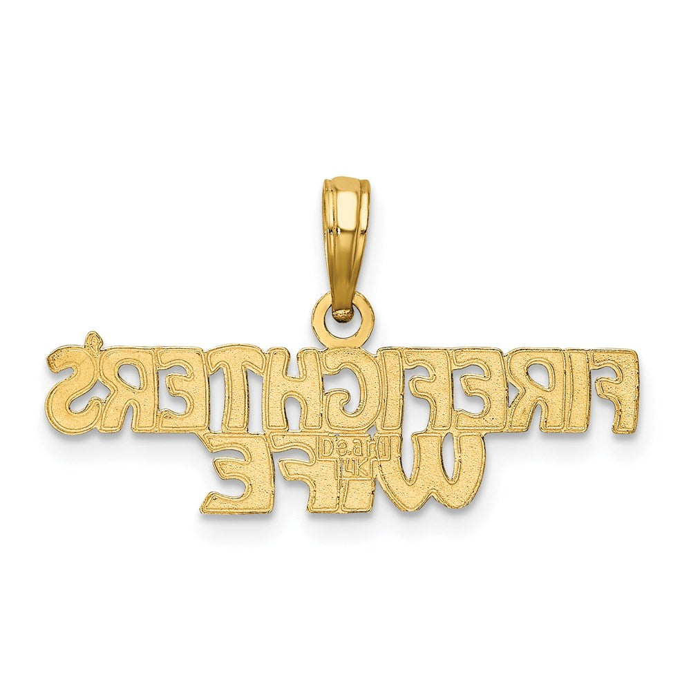 14K Yellow Gold Firefighter'S Wife Charm