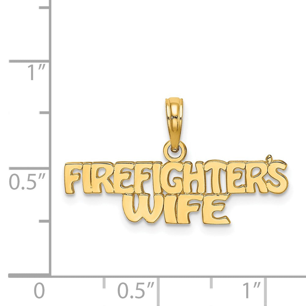 14K Yellow Gold Firefighter'S Wife Charm