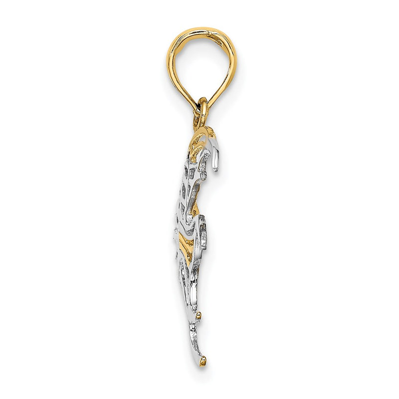 14K Yellow & Rhodium W/ Cut-Out Angelfish Charm