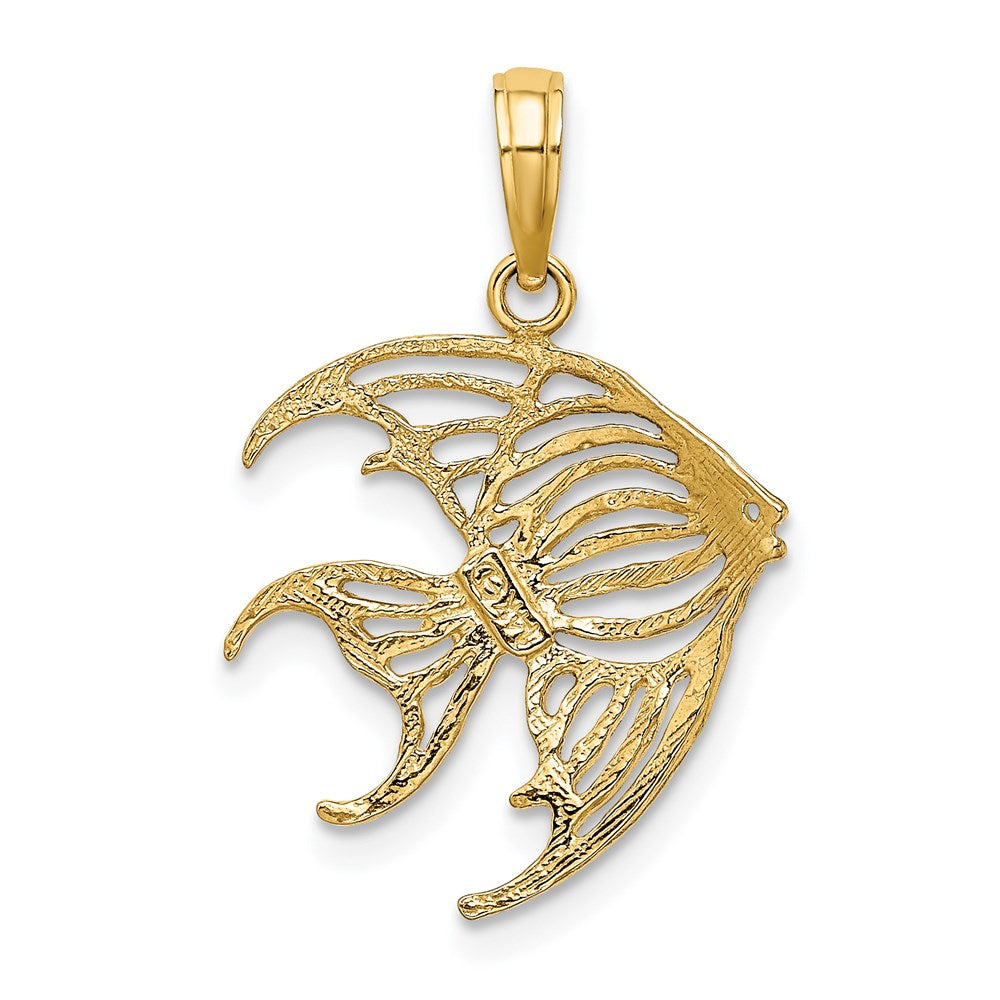 14K Yellow & Rhodium W/ Cut-Out Angelfish Charm