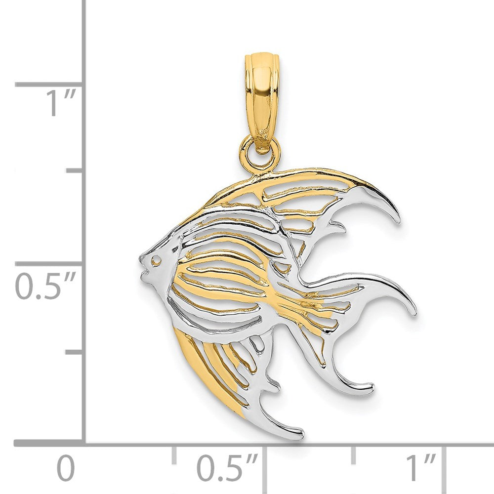 14K Yellow & Rhodium W/ Cut-Out Angelfish Charm