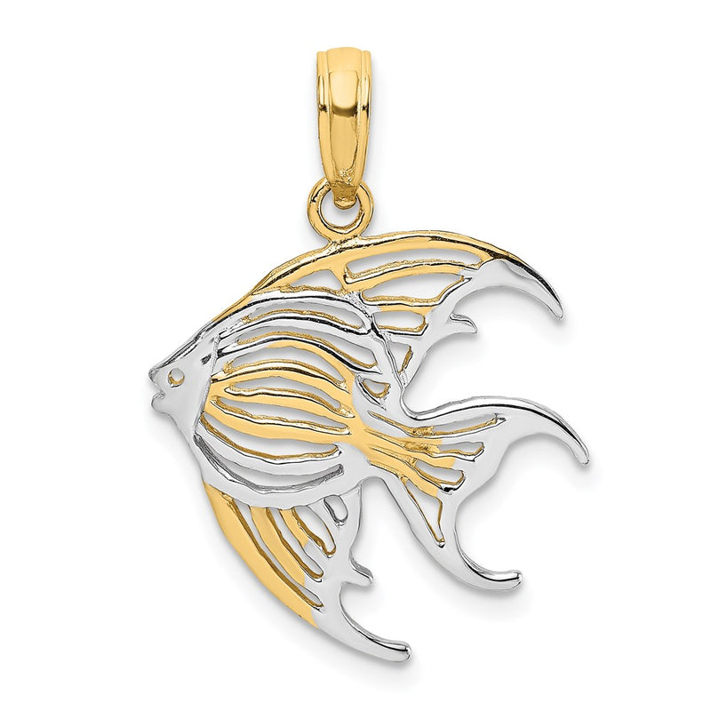 14K Yellow & Rhodium W/ Cut-Out Angelfish Charm