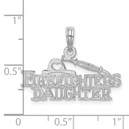 14K White Gold Firefighter'S Daughter Charm