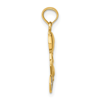 14K Yellow & Rhodium W/Rhodium Little Boy On Bicycle Charm