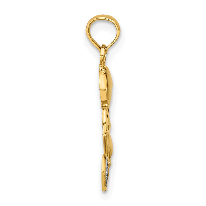 14K Yellow & Rhodium W/Rhodium Little Boy On Bicycle Charm