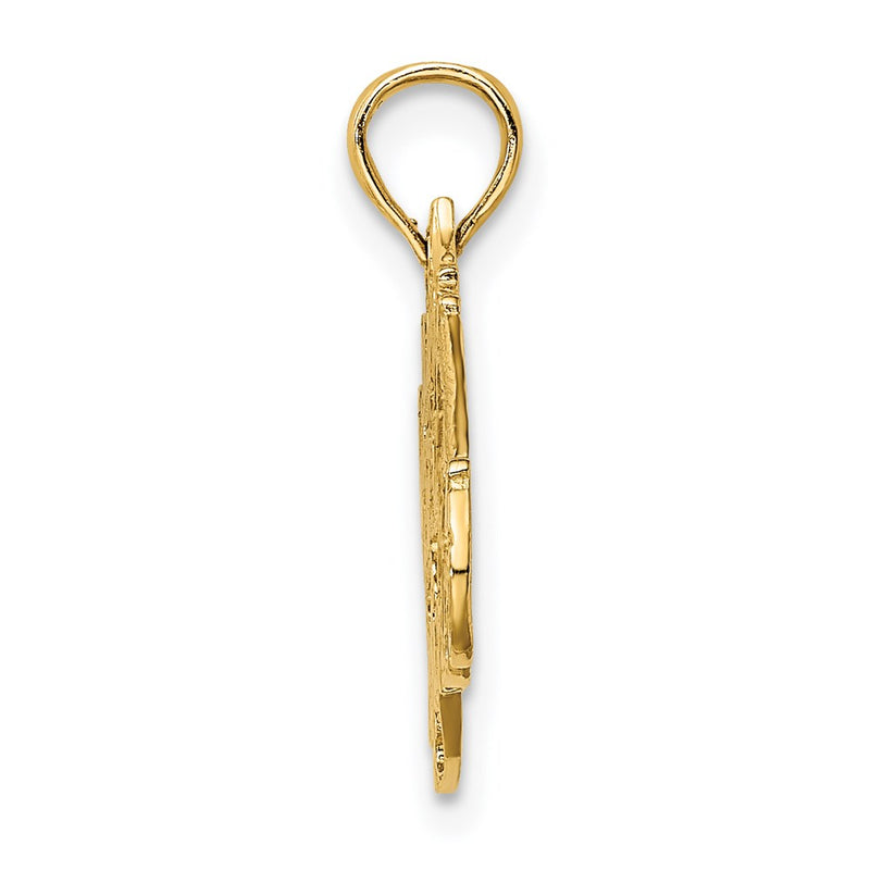 14K Yellow Gold I Love My Retired Firefighter Charm