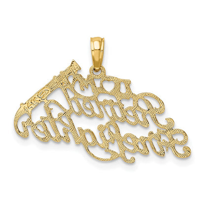 14K Yellow Gold I Love My Retired Firefighter Charm