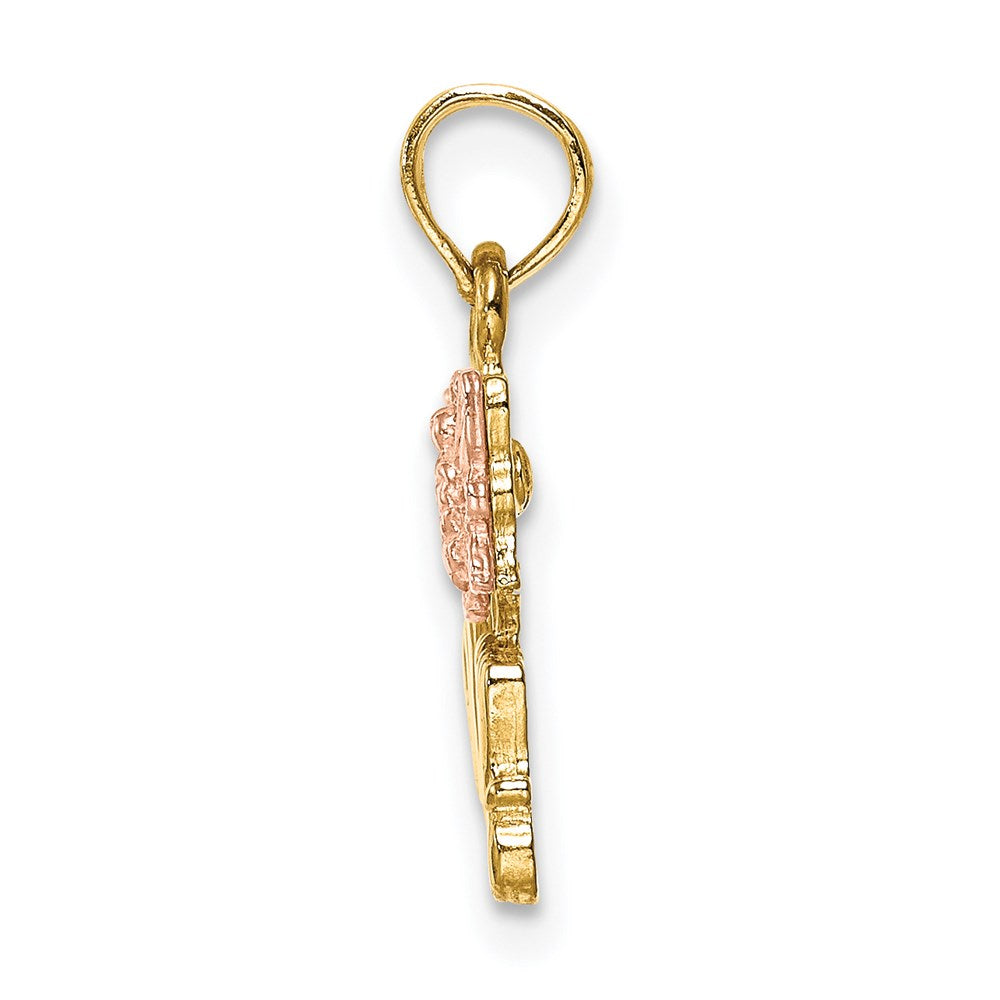 14K Two-Tone Mom W/ Butterfly Charm