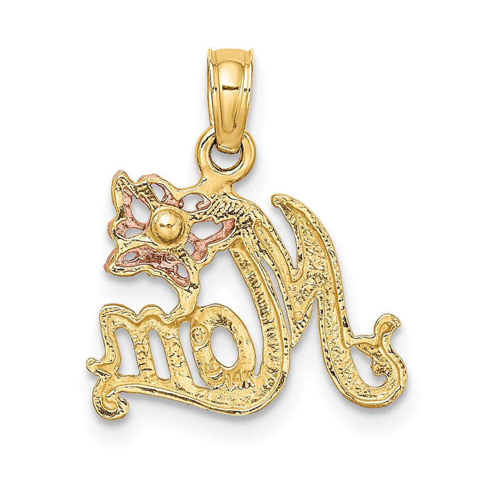 14K Two-Tone Mom W/ Butterfly Charm