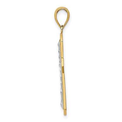 14K Yellow & Rhodium W/ Center Cross Charm