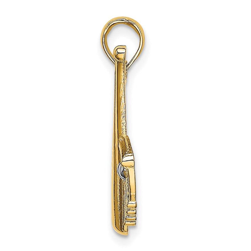14K Yellow & Rhodium Baseball Bat With Ball Charm