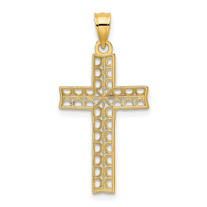 14K Yellow & Rhodium W/ Cross Charm