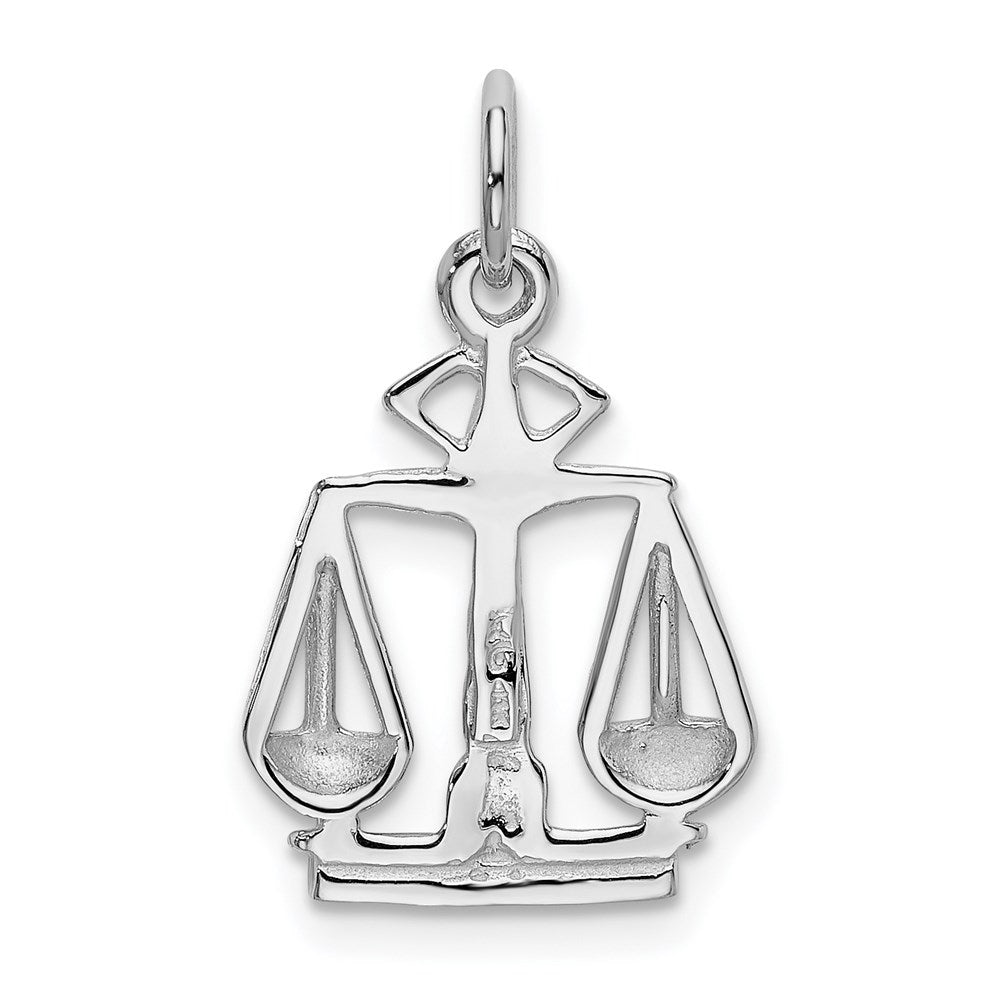 14K White Gold Flat-Backed Scales Of Justice Charm