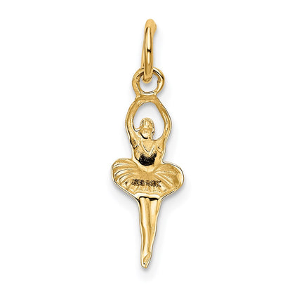 14K Yellow Gold Polished Ballerina Charm