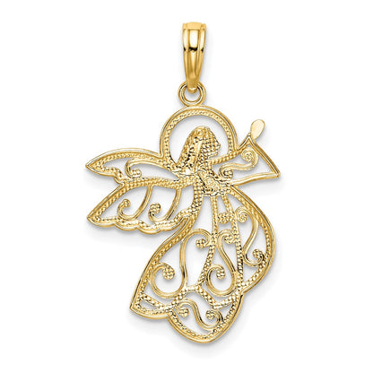 14K Yellow & Rhodium W/ Flying Angel Charm