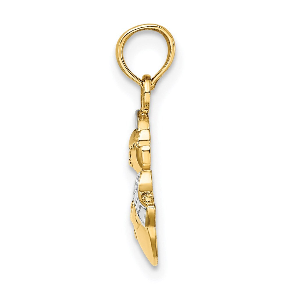 14K Yellow & Rhodium W/Rhodium Snowman Charm