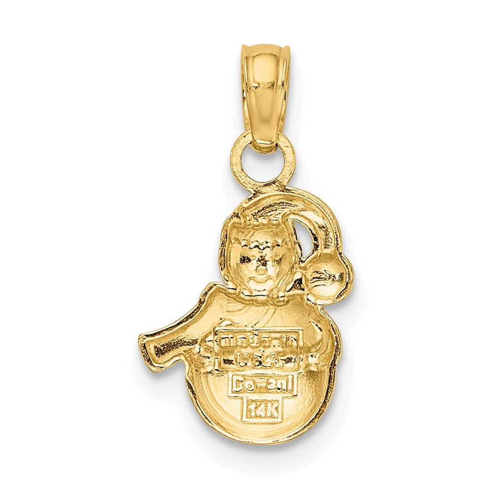 14K Yellow & Rhodium W/Rhodium Snowman Charm