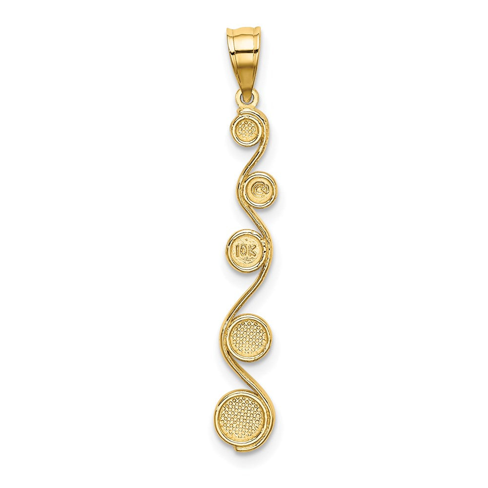 14K Yellow & Rhodium W/Rhodium D/C Diagonal Swirl Charm