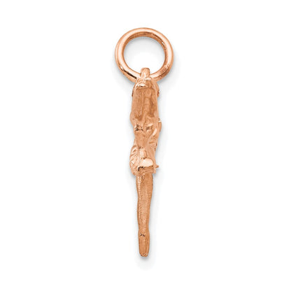 14K Rose Gold Polished 3-D Ballerina Charm
