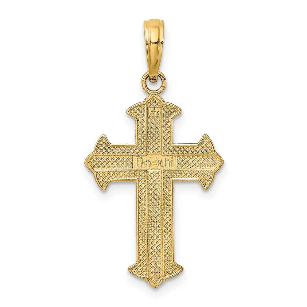 14K Yellow & Rhodium W/ D/C Cross Charm