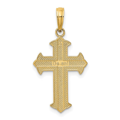 14K Yellow & Rhodium W/ D/C Cross Charm