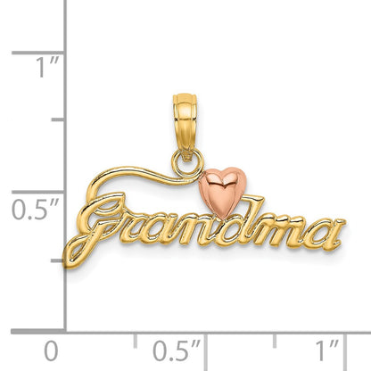 14K Two-Tone Grandma W/ Heart Charm