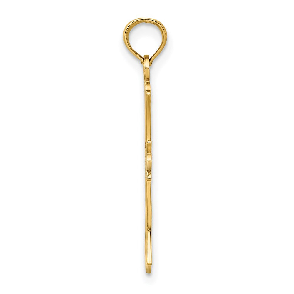 14K Yellow & Rhodium W/ Textured Cross Charm