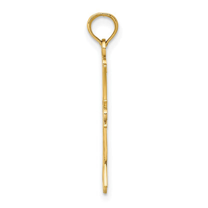 14K Yellow & Rhodium W/ Textured Cross Charm