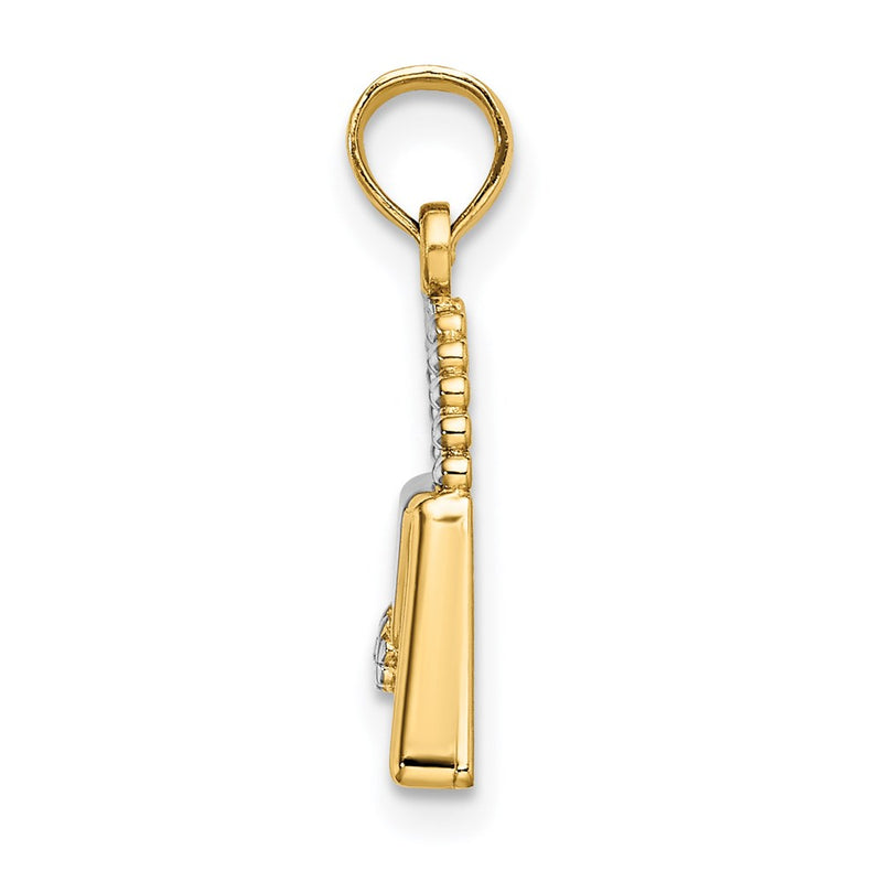 14K Yellow & Rhodium W/ Purse Charm