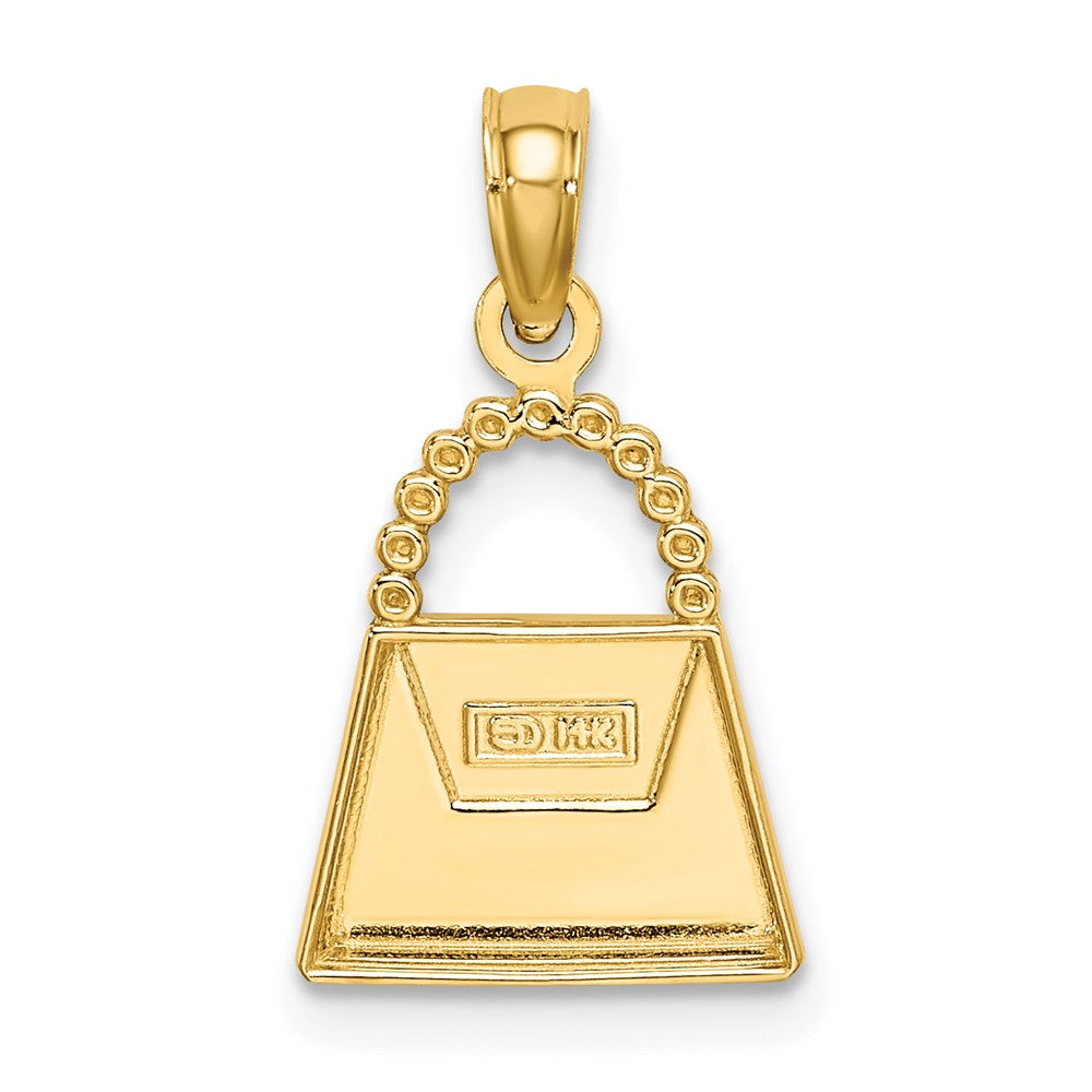 14K Yellow & Rhodium W/ Purse Charm