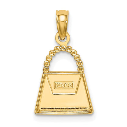 14K Yellow & Rhodium W/ Purse Charm