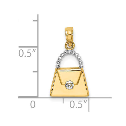 14K Yellow & Rhodium W/ Purse Charm
