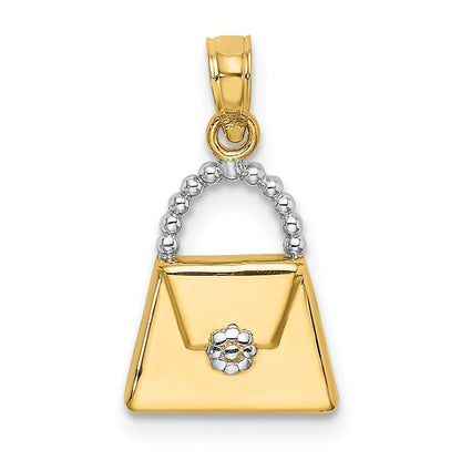 14K Yellow & Rhodium W/ Purse Charm