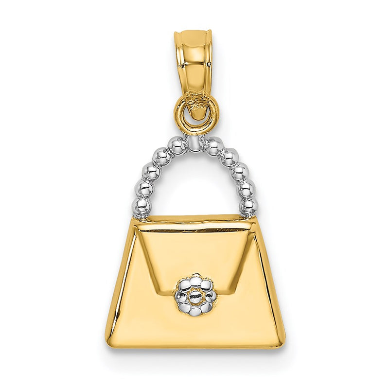14K Yellow & Rhodium W/ Purse Charm