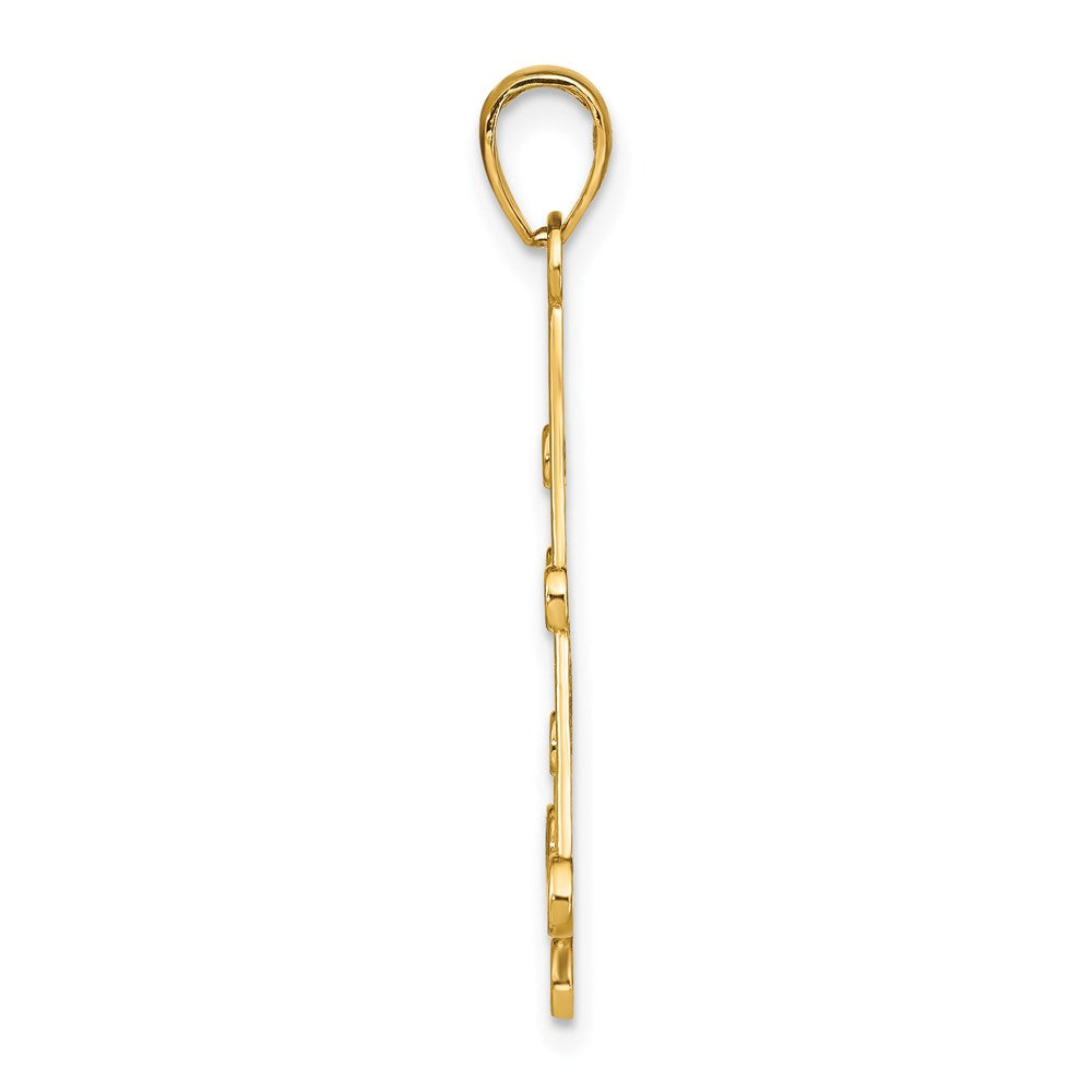 14K Yellow & Rhodium W/Rhodium Textured Chandellier Charm