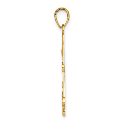 14K Yellow & Rhodium W/Rhodium Textured Chandellier Charm