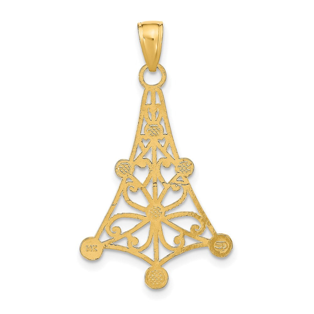 14K Yellow & Rhodium W/Rhodium Textured Chandellier Charm
