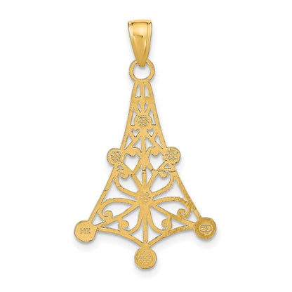 14K Yellow & Rhodium W/Rhodium Textured Chandellier Charm