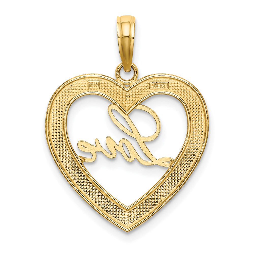 14K Yellow & Rhodium And Diamond-Cut Love Heart Pendant