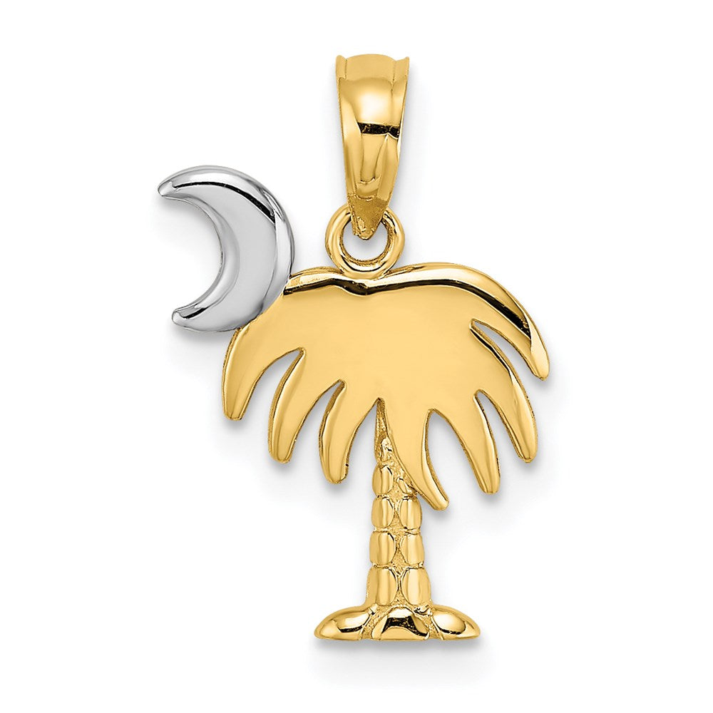 14K Yellow & Rhodium W/ Charleston Palm Tree Charm