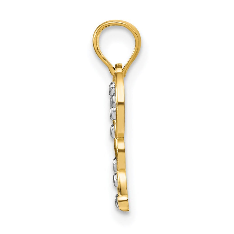 14K Yellow & Rhodium W/ Butterfly Charm