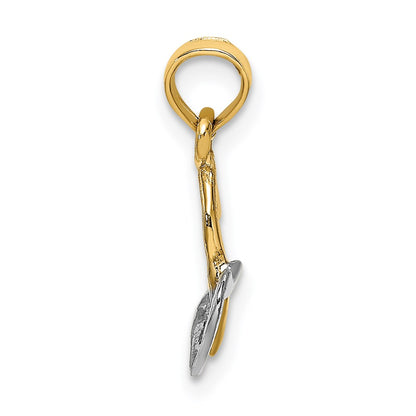 14K Two-Tone Polished Hearts Interwined Charm