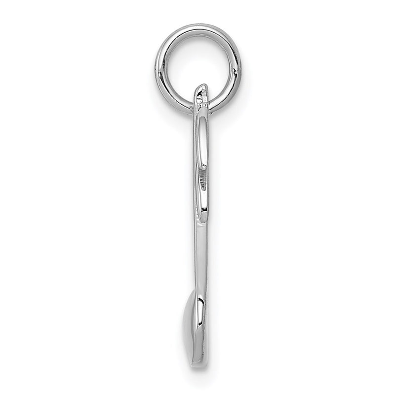 14K White Gold Polished Flat-Backed Musical Note Charm
