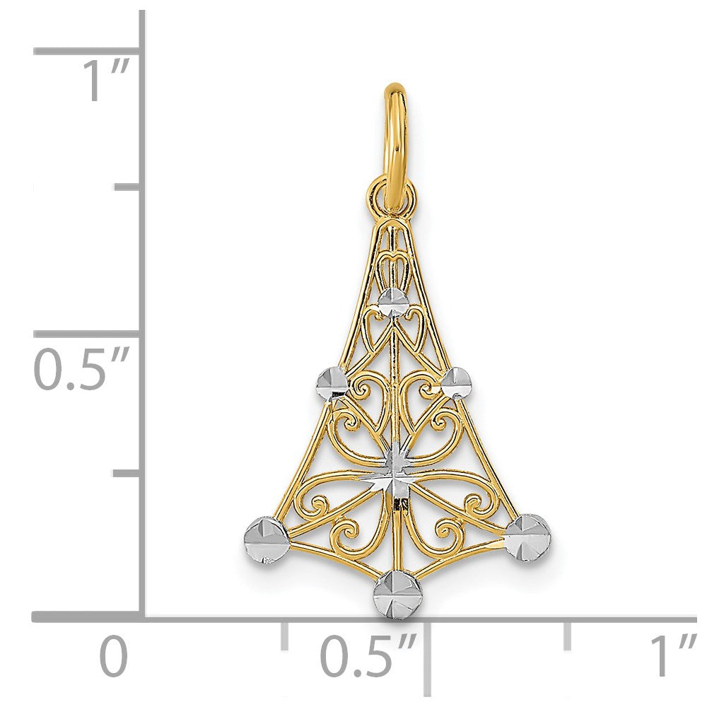 14K Yellow & Rhodium W/Rhodium D/C Chandellier Charm