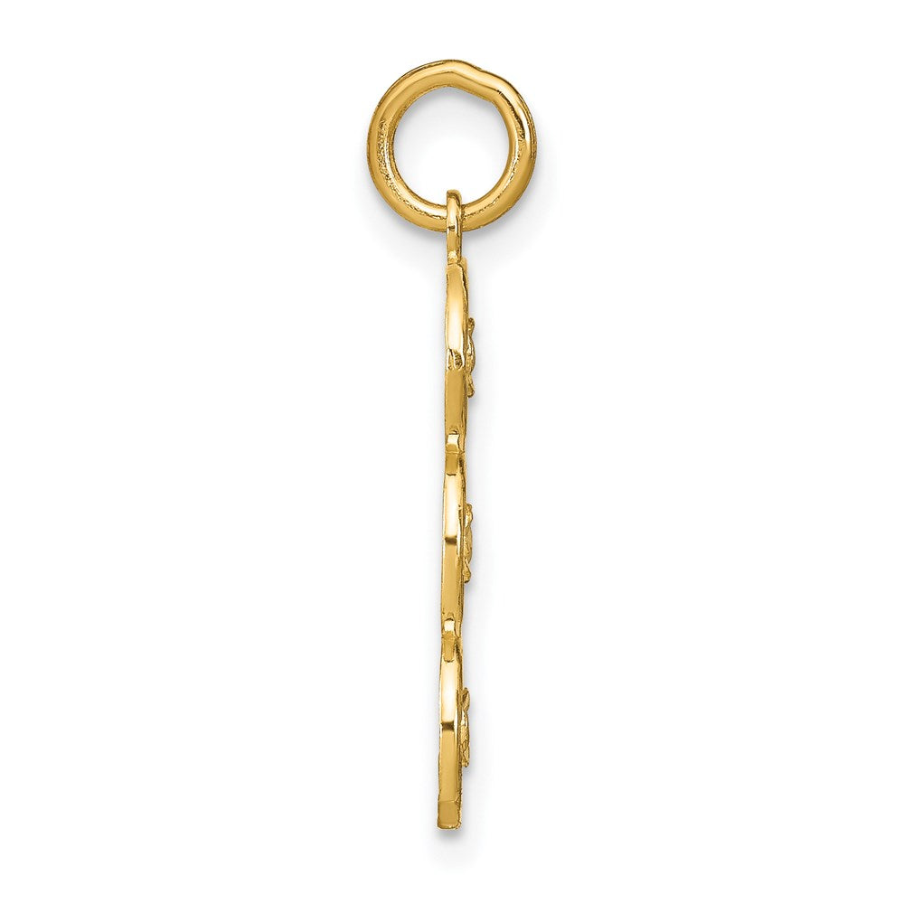 14K Yellow & Rhodium W/Rhodium And D/C 3 Circle Charm