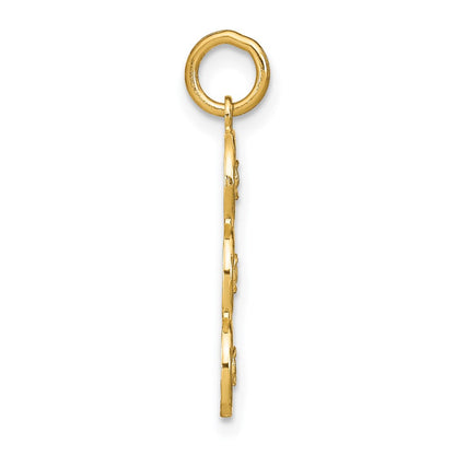 14K Yellow & Rhodium W/Rhodium And D/C 3 Circle Charm